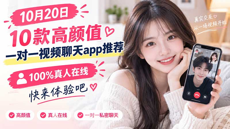10月20日，10款高颜值一对一视频聊天app推荐，100%真人在线，快来体验吧